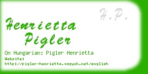 henrietta pigler business card